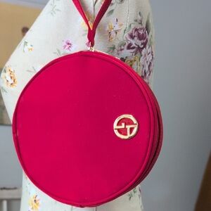 Giorgio Armani elegant Red Circle Clutch / Cosmetic‎ Bag